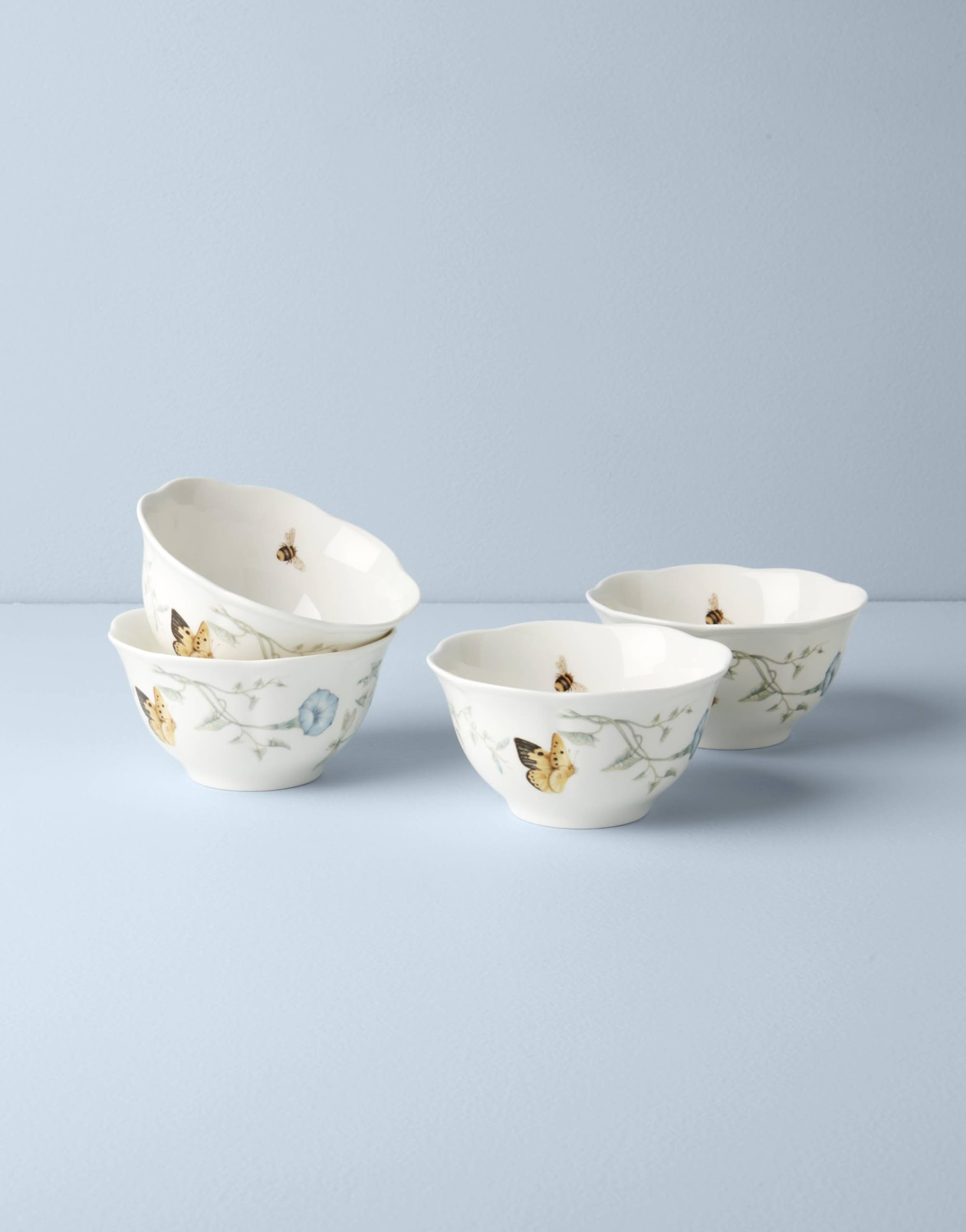 Lenox 792566 Butterfly Meadow 4-Piece Rice Bowl Set , White