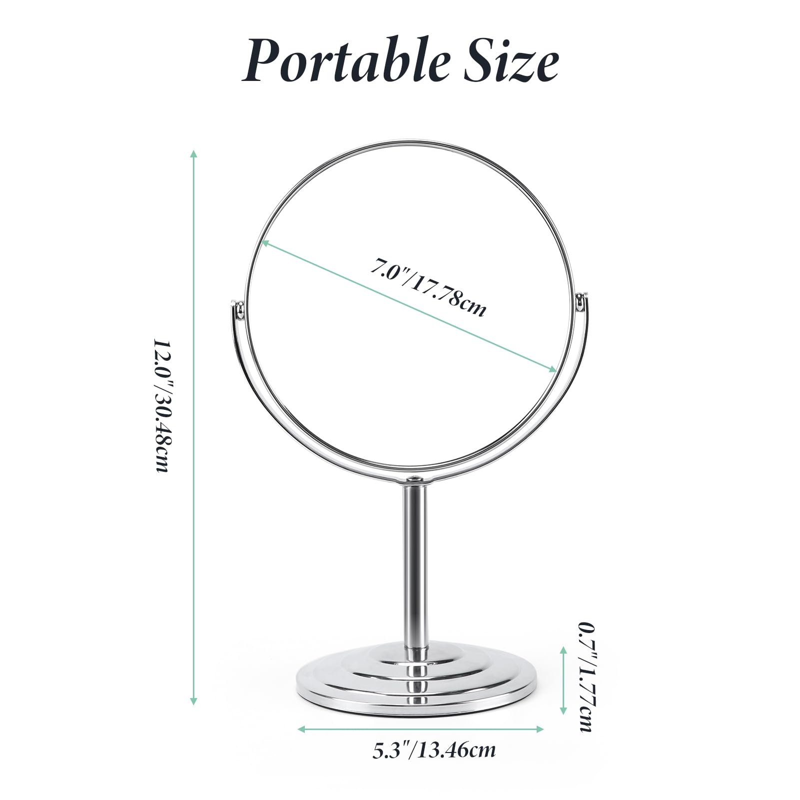 Schliersee Magnifying Makeup Mirror Set Of 2, Double Sided 7 Inch Swivel 1X/3X Magnification Standing Table Vanity Mirror For Dr