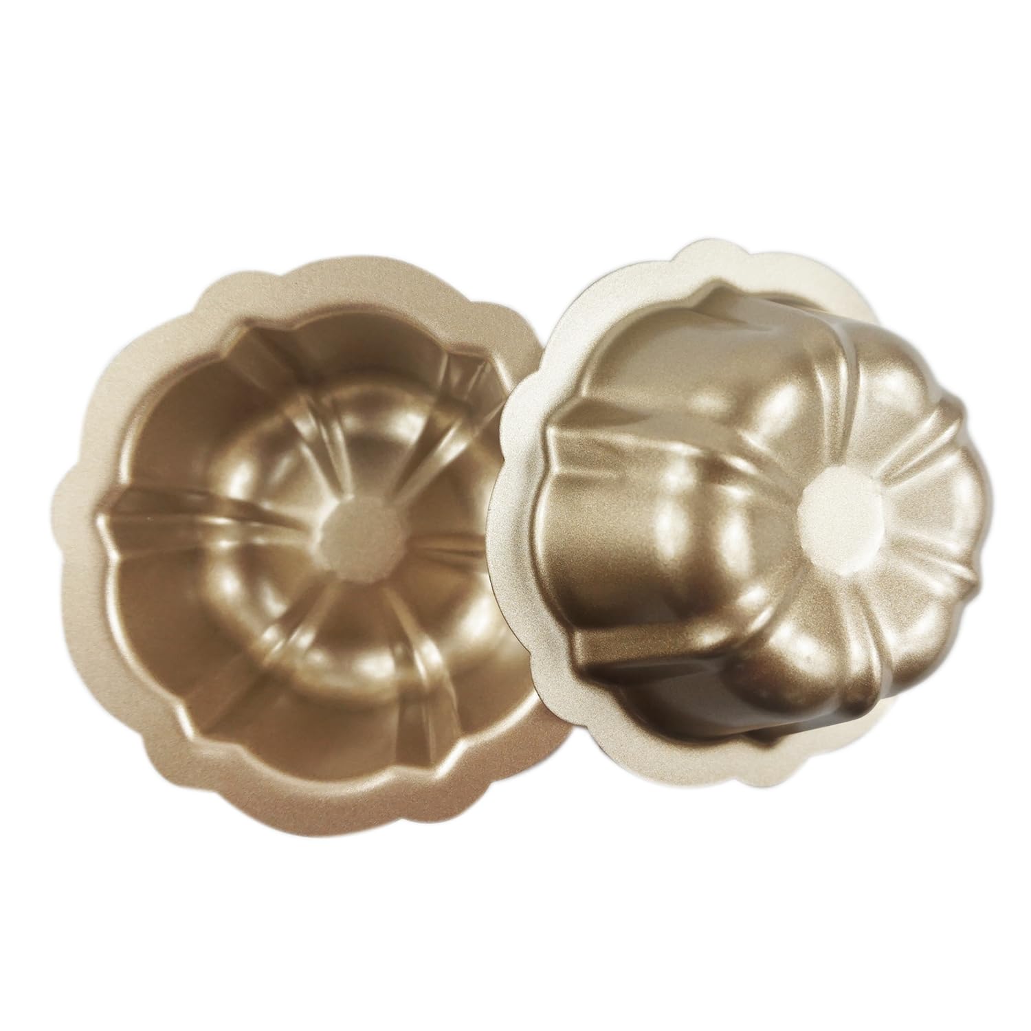 Lovedeal 10 Pack 4 Inch Mini Bundt Cake Pans For Baking, Nonstick Carbon Steel Fluted Cake Pan Set, Oven Baking Small Metal Roun