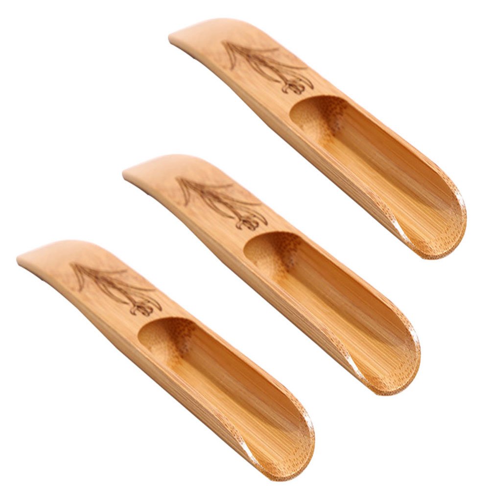 Haidong 3Pcs Bamboo Tea Spoon Scoop Shovel Chinese Kung Fu Tea Fittings Of Jam, Spices, Condiments, Seasoning, Sugar, Honey, Cof