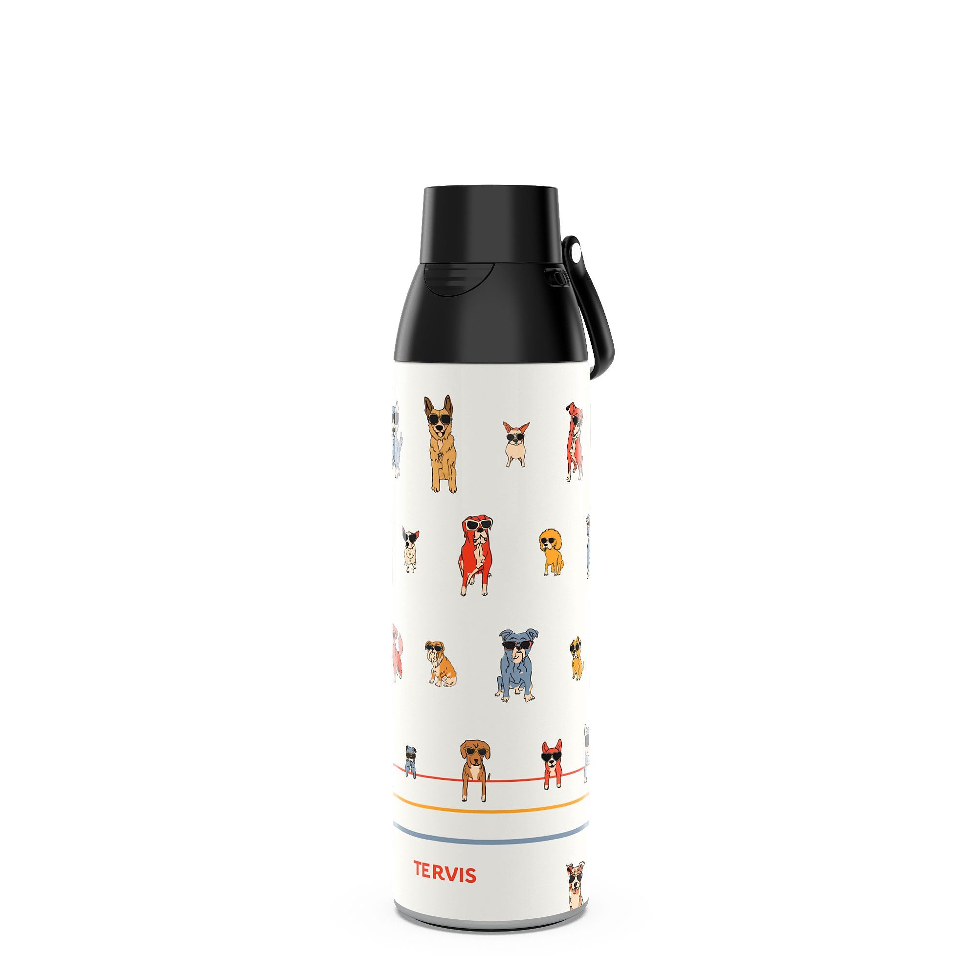 Tervis Venture Water Bottle Dog Paws and Shades Triple Insulated Tumbler Travel Cup Keeps Drinks Cold & Hot, 26oz, Stainless Ste