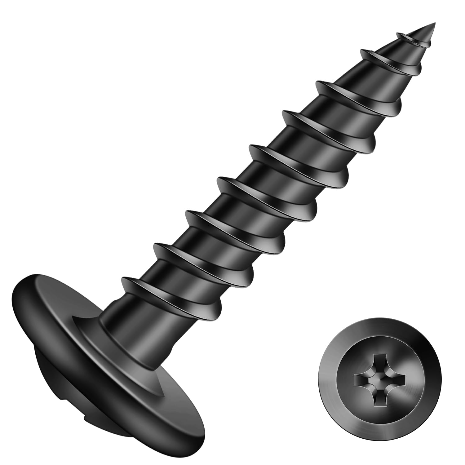 8 X 34 Wood Screw 100Pcs Alloy Steel Standard Thread Truss Head Fast Self Tapping Black Oxide By Sg Tzh