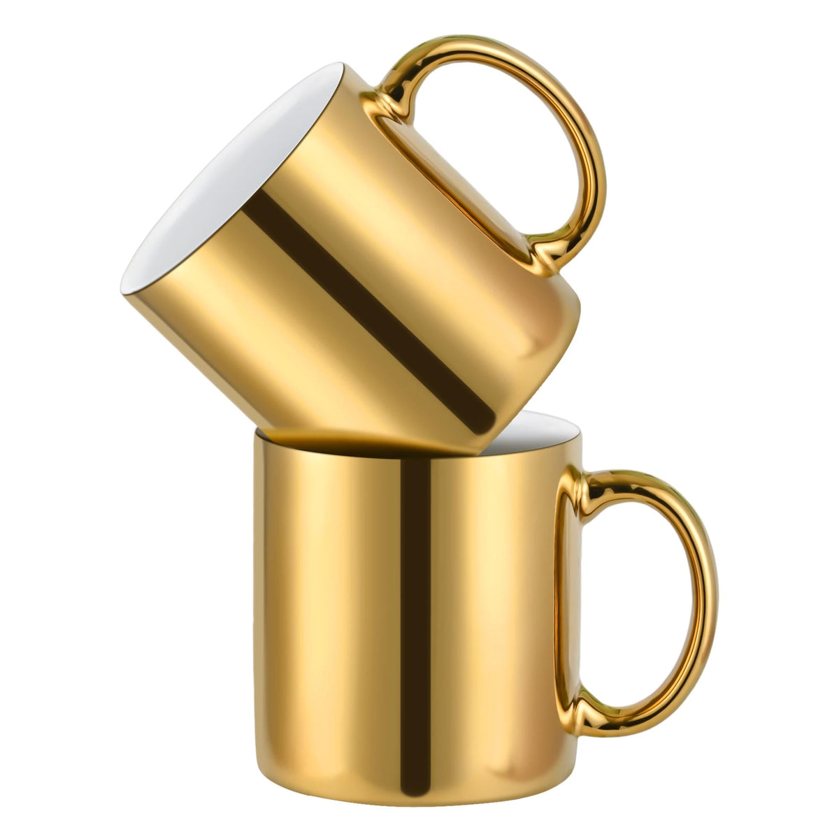 Bycnzb 22oz large Coffee Mugs gold Ceramic Mugs set of 2 Ceramic Cups for Coffee, Tea, Cocoa (22oz)