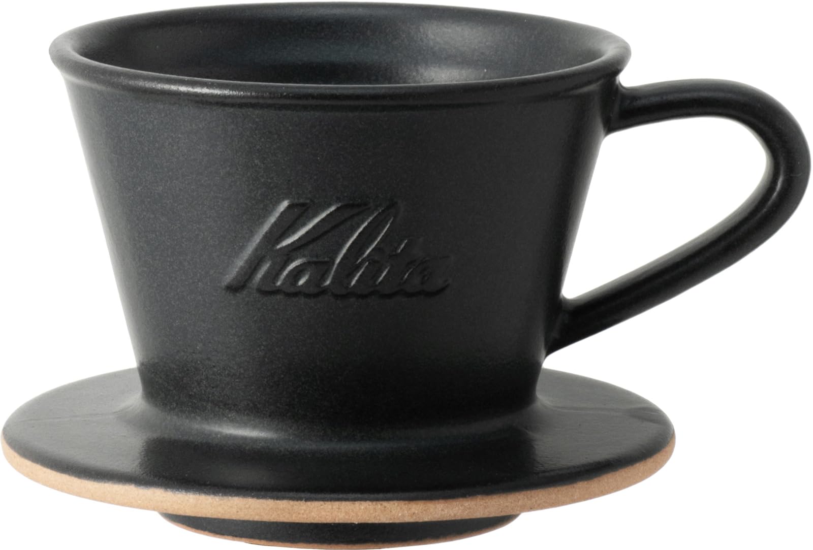 Carita Kalita Coffee Dripper Mino Ware High Heat Retention Pottery for 1 to 2 People, DACHI & KalitaMI 155, Sand Black #01107, W