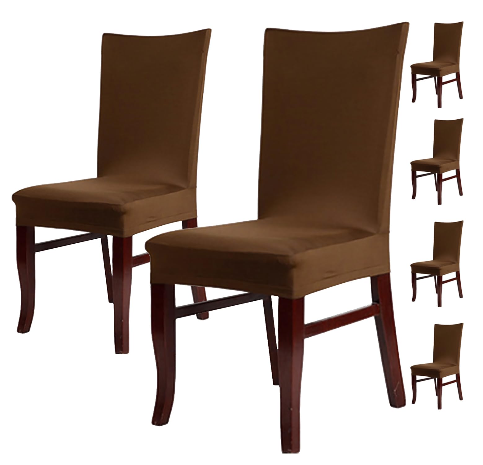 House Of Quirk Polyester Spandex Plain Chair Cover Stretch Removable Washable Short Dining Chair Cover Protector Seat Slipcover 