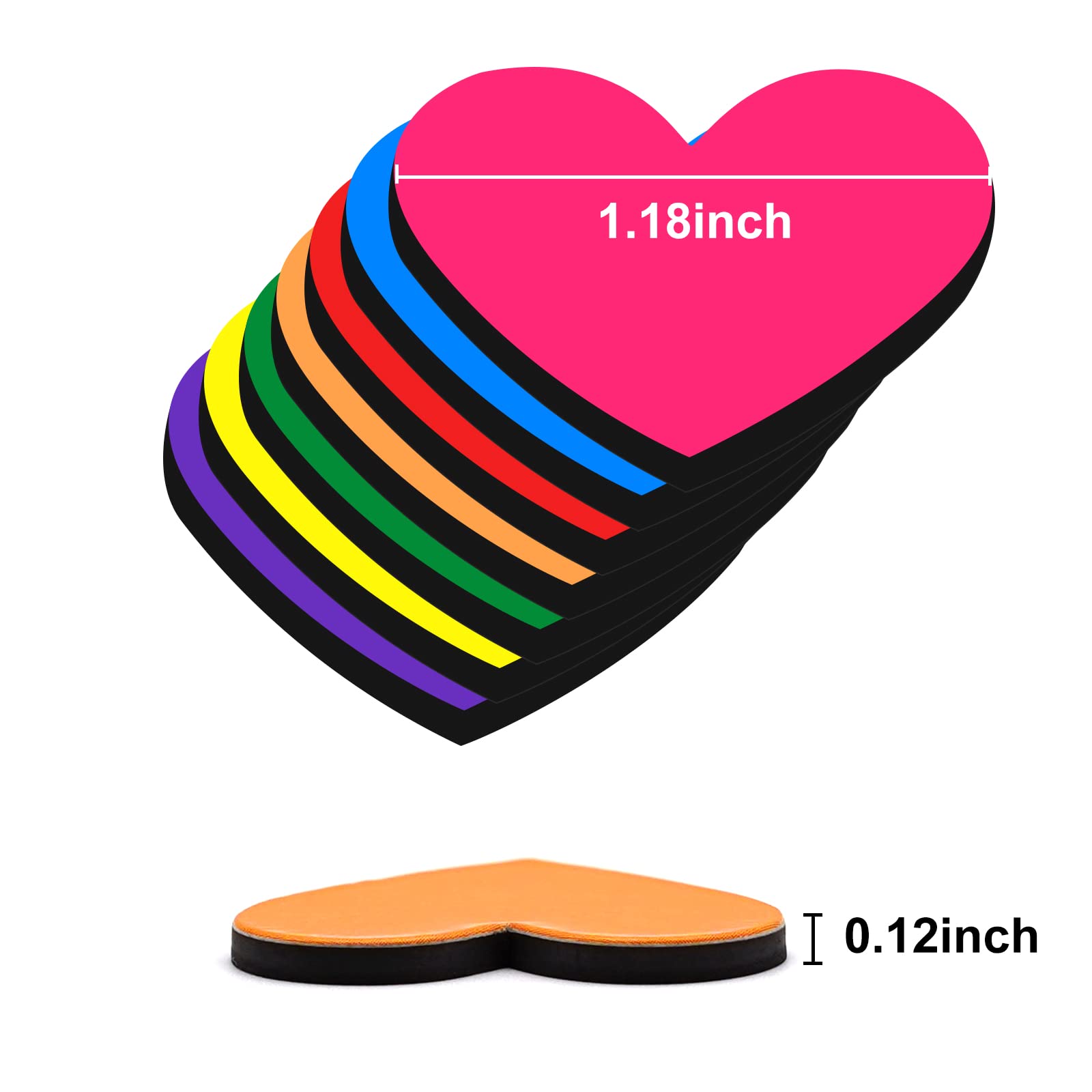 Staruby 35 Pcs Fridge Magnet Heart Refrigerator Magnets Functional Classroom Magnets Sets Colorful Refrigerator Magnets For Whit