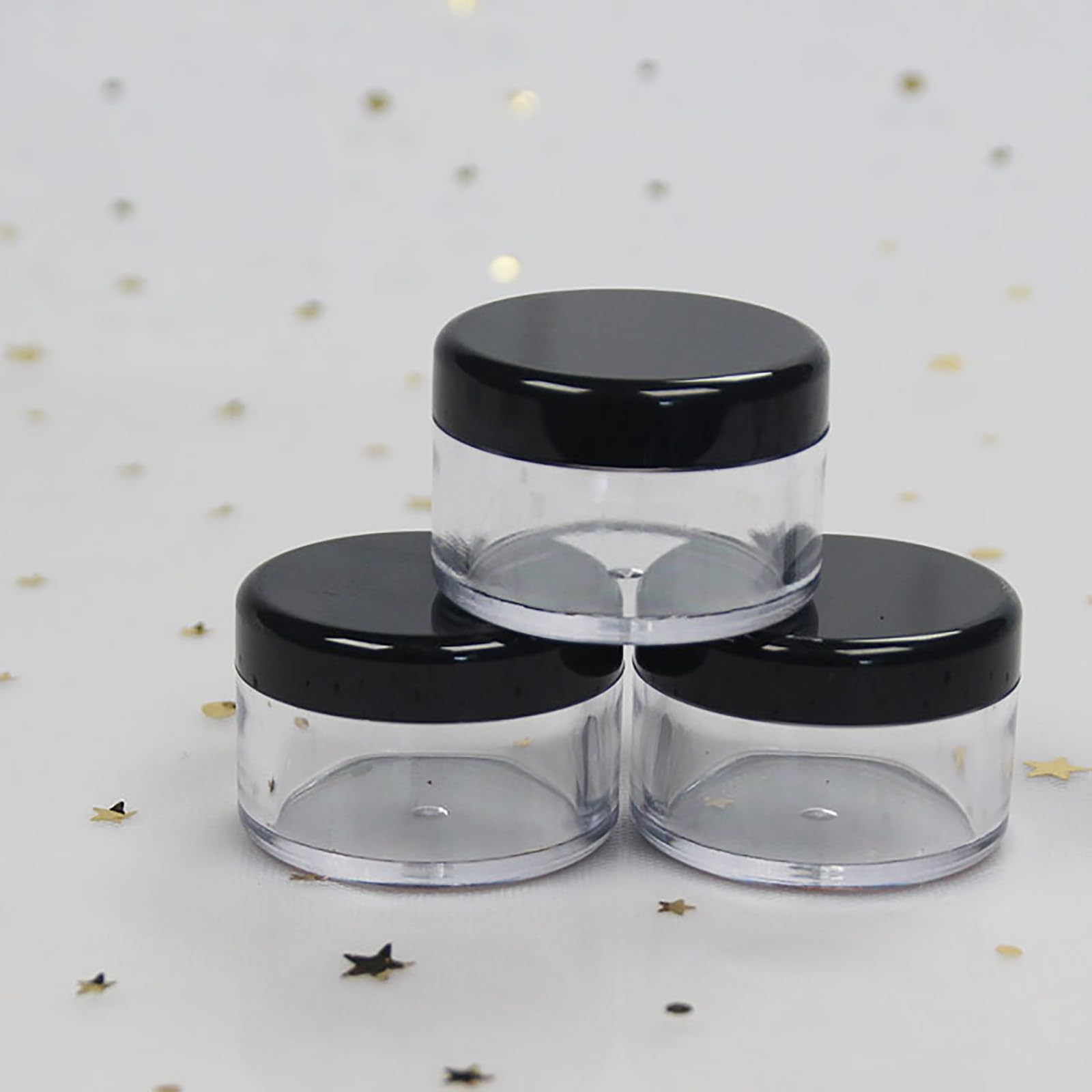 12 Pcs 15Ml/0.5Oz Small Travel Containers, Cosmetic Sample Containers With Lids Bpa Free, Black Plastic Sample Container, Refill