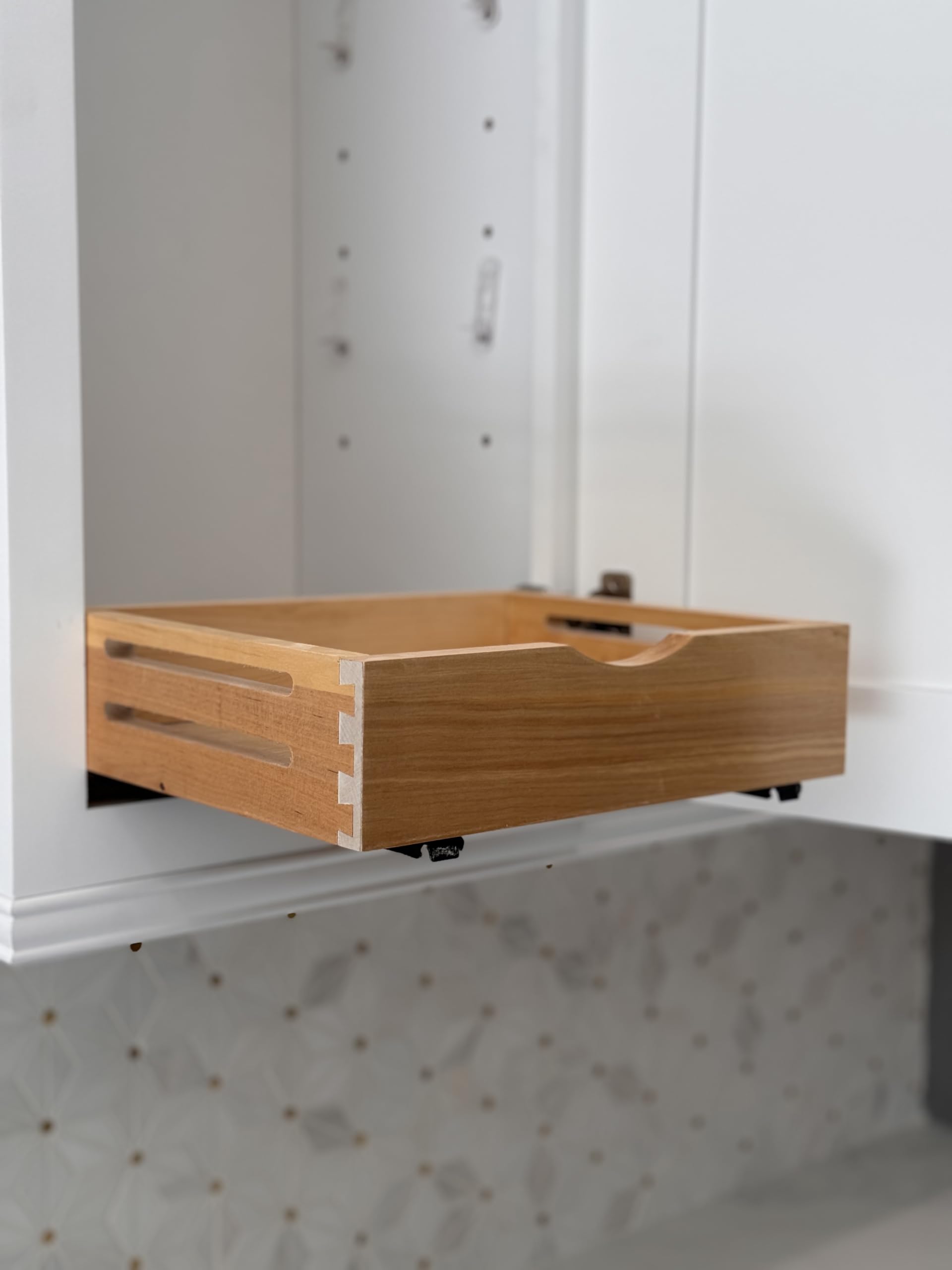 Luxurskingqyw Fully Assembled Drawer Wood Pull Out Tray Drawer Box Kitchen Cabinet Organizer, Cabinet Slide Out Shelve, Wooden P
