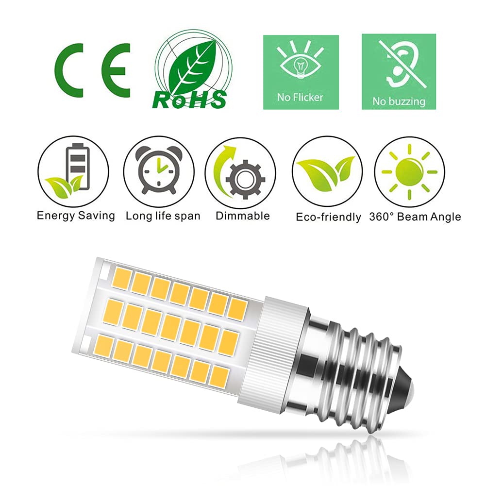 Taiyaloo E17 Led Bulb Dimmable, 5W Microwave Oven Bulb, Warm White 3000K, 40W Halogen Bulb Replacement For Microwave, Over Stove