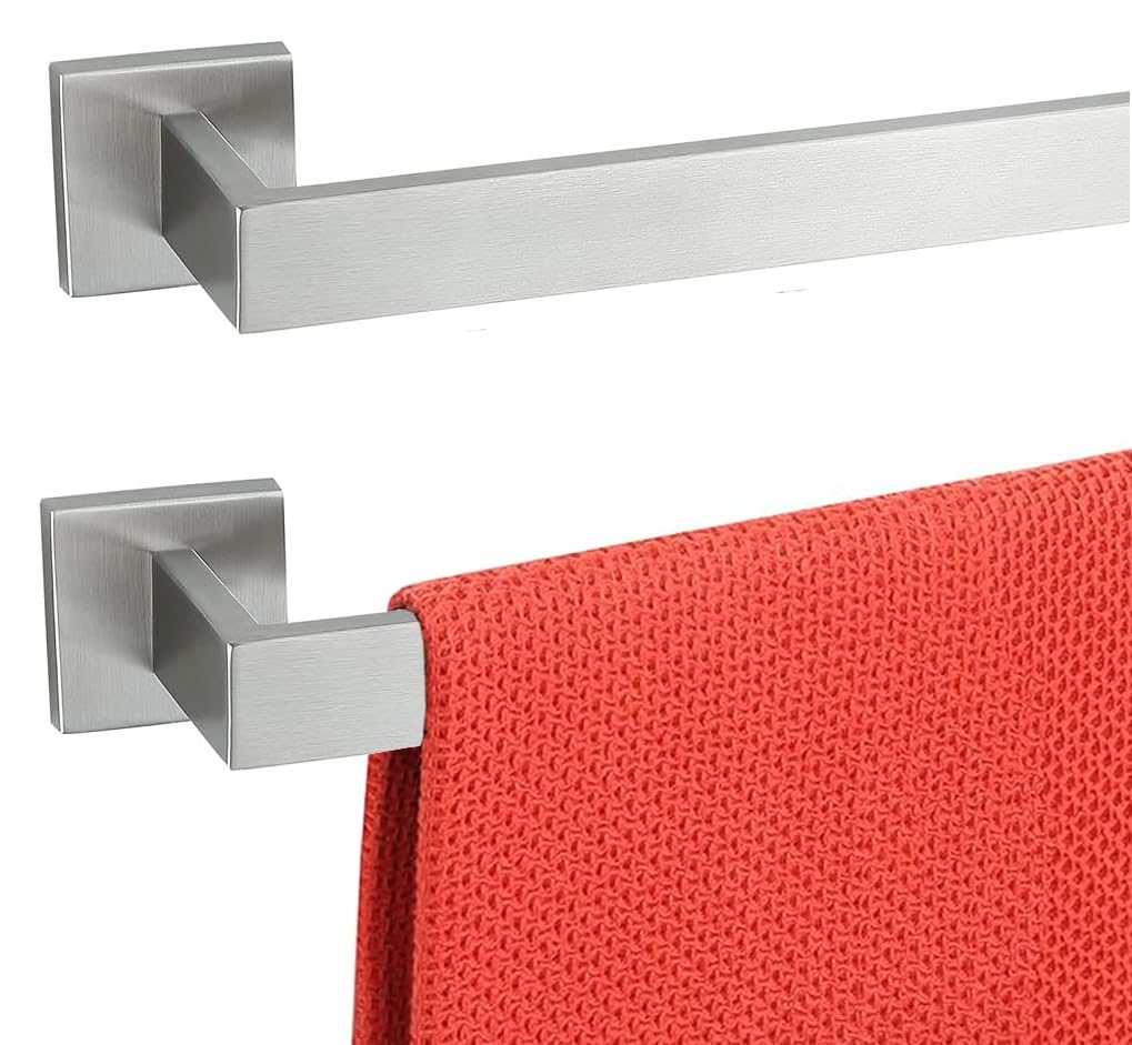 32 Inch Towel Bar 2 Pack For Bathrooms 12/16/24/28/32/36 Inch Stainless Steel 304 Brush Nickel Towel Holder Modern Square Towel