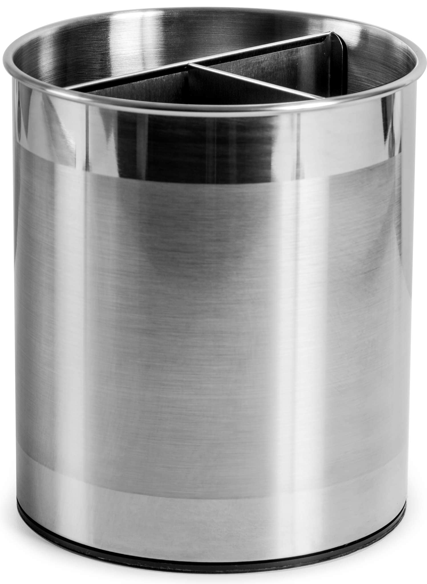 Cooler Kitchen Rotating Extra Large Stainless Steel Utensil Holder Caddy With Sturdy No-Tip Weighted Base, Removable Divider, An