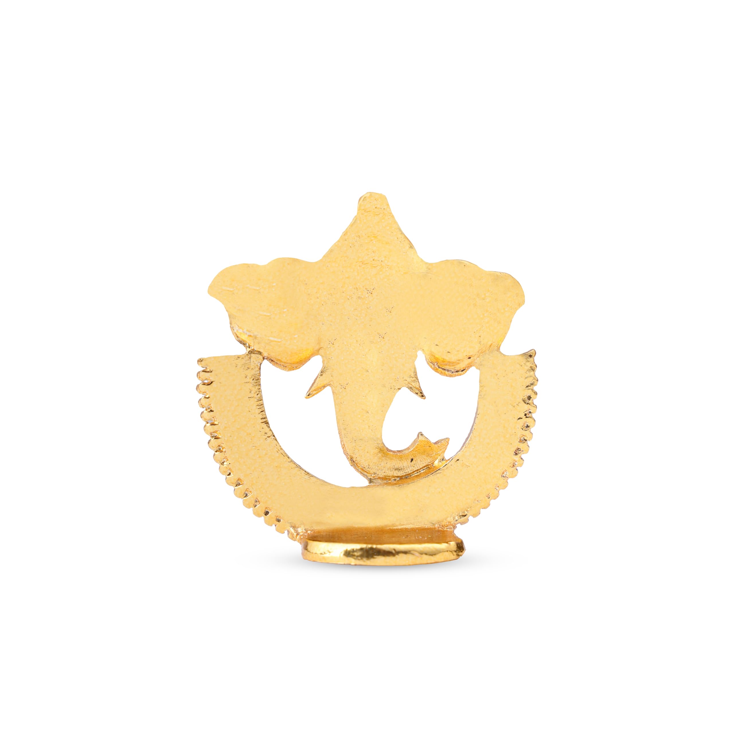 Neetu Arts Gold Plated Chandra Ganpati, Ganesh Idol || For Car Dashboard, Home, Office, Diwali, Desk Decor (6 Cm, Gold)