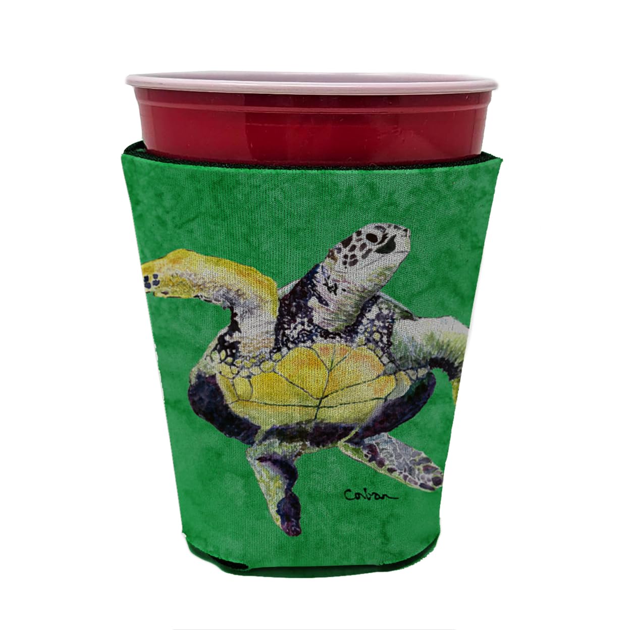 Turtle Dancing Red Solo Cup Beverage Insulator Hugger