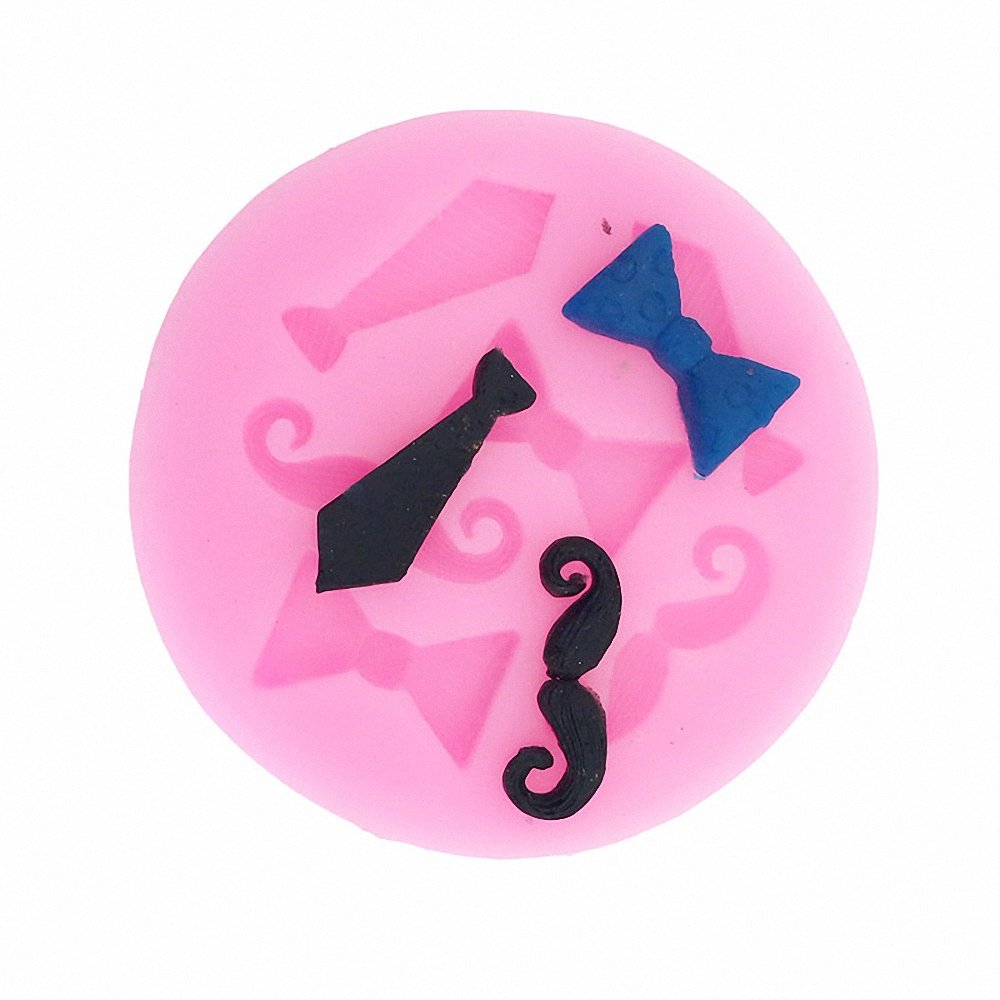 Moldfun Tiny Size Bow Tie Necktie Mustache Silicone Mold For Fondant Sugar Craft Mould Chocolate Candy Craft Cake Topper Decorat