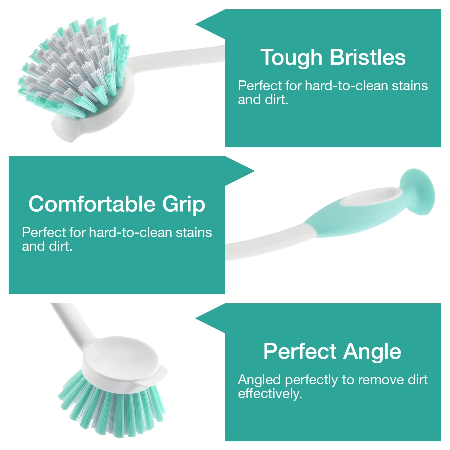 Glone Scrub Brush Set For Kitchen And Bathroom, Dishes, Tiles, Corners And Floors Set Of 3