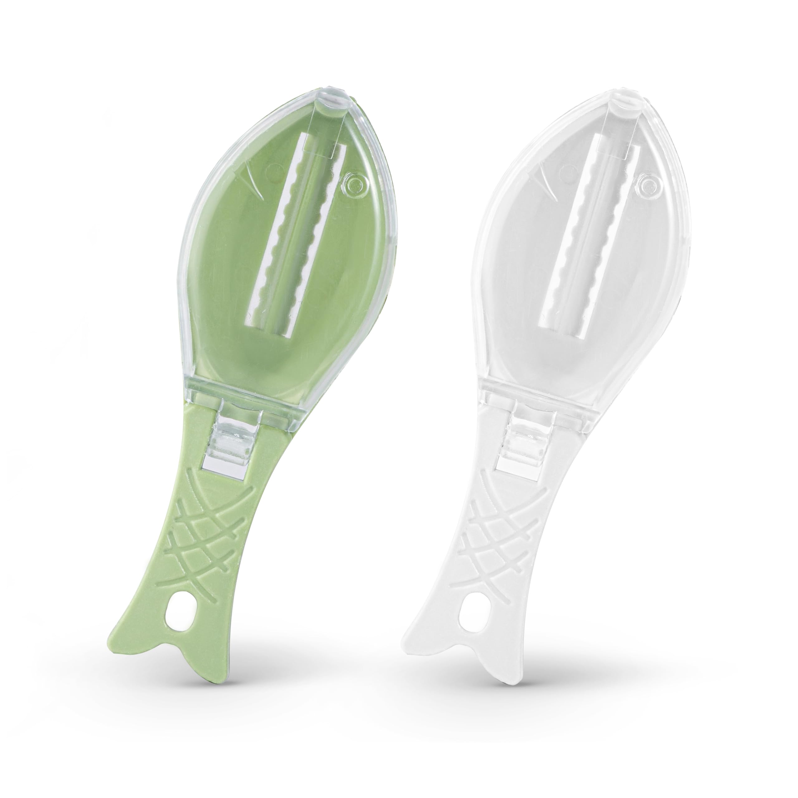 Fish Scaler Remover No Mess - Fish Descaler Tool with Container - Fish Skin Scraping Scale Peeler for Kitchen - Fast Fish Cleani