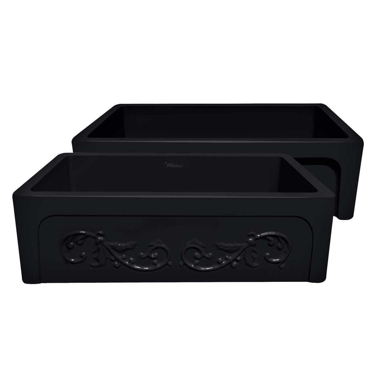 Whitehaus Collection Whsiv3333-Black St. Ives Kitchen, Front Apron, Undermount, Fireclay Sink, Large, Black