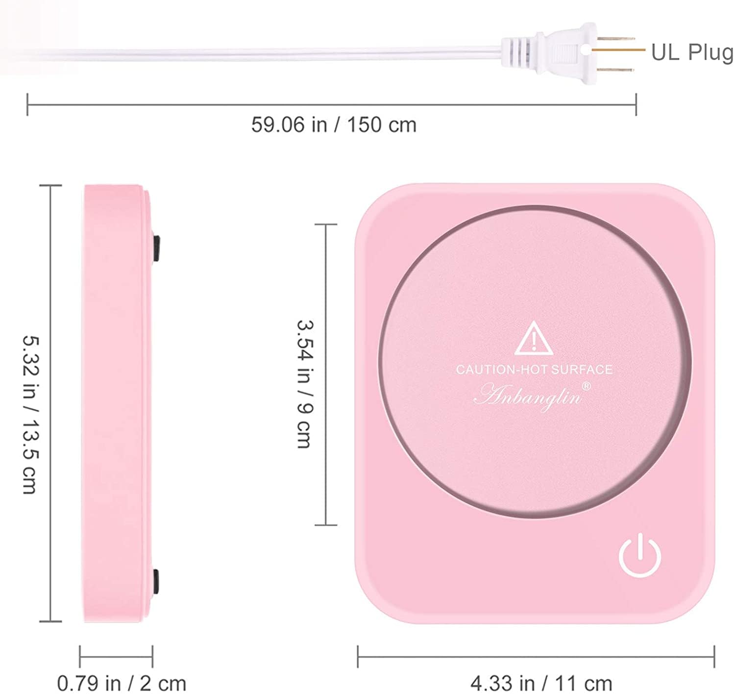 Anbanglin Coffee Mug Warmer, Smart Coffee Warmer For Desk, 3 Temperature Control & Auto Shut Off, Cup Warmer For Candle,Milk,Tea