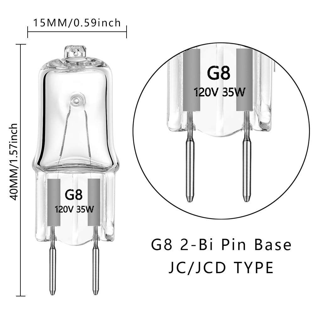 Bogao Halogen Light Bulb for GE Microwave Oven - 35W, Silver, Model WB25X10019, 4 Count Pack