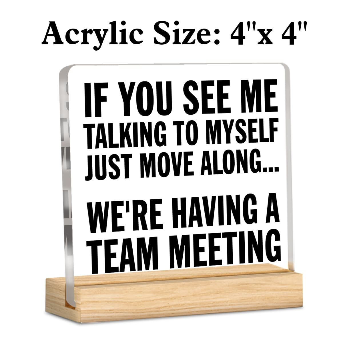 Funny Office Desk Decor If You See Me Talking to Myself Acrylic Desk Decorative Sign Humorous Gifts for Coworkers Teammate Emplo