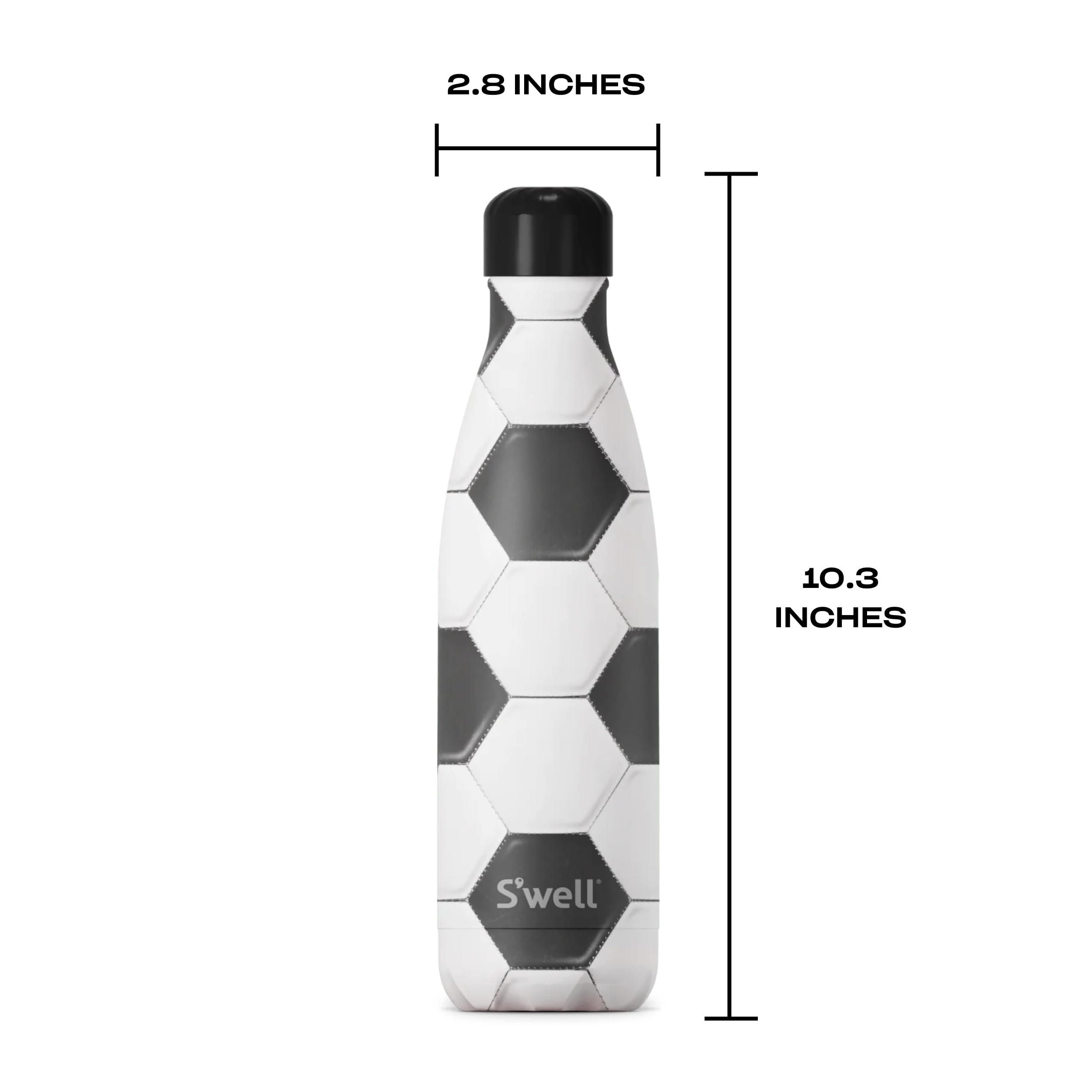 S'Well Stainless Steel Water Bottle, 17Oz, Goals, Triple Layered Vacuum Insulated Containers Keeps Drinks Cold For 36 Hours And