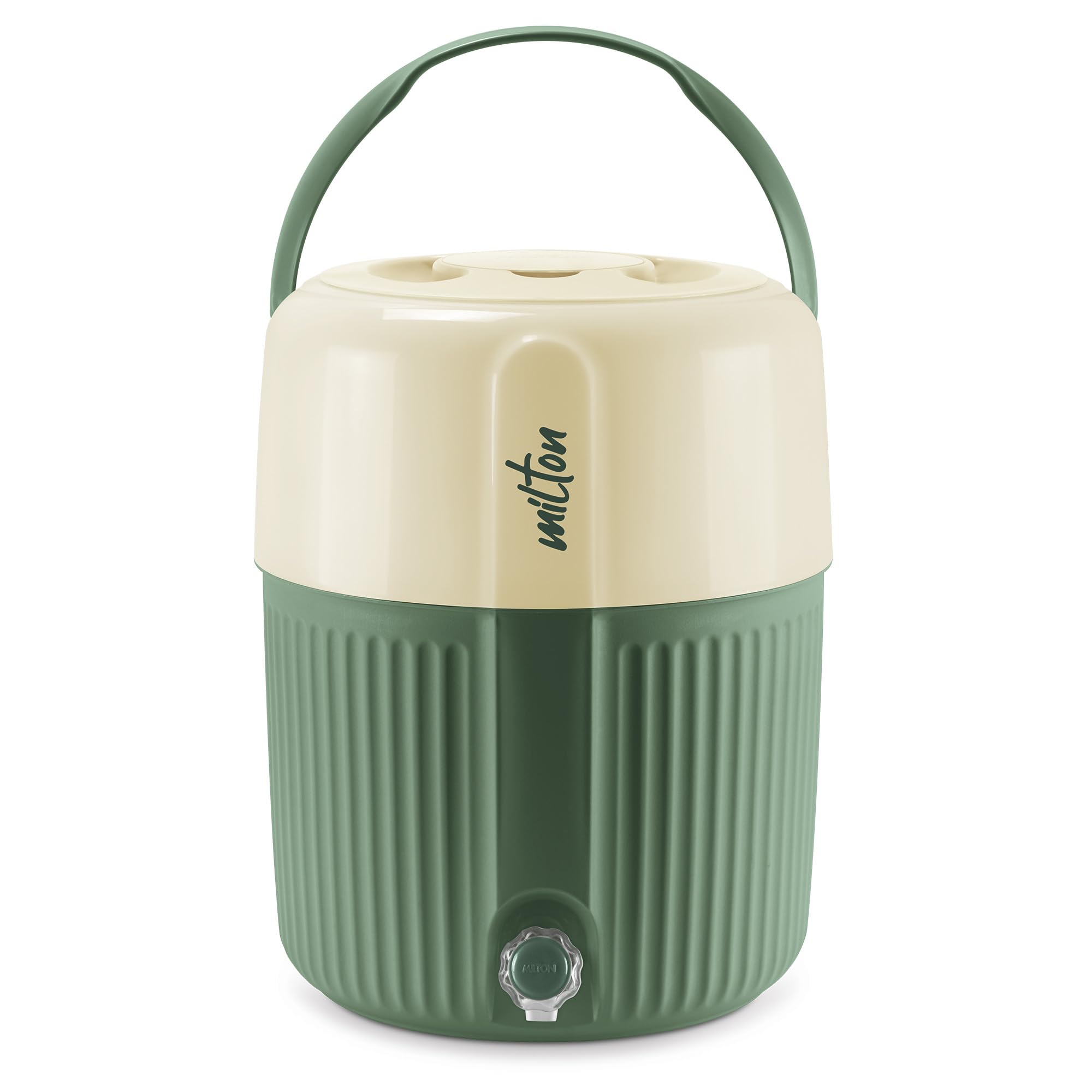 Milton Kool Pristine 22 Insulated Plastic Water Jug, 19 litres, Green | Food Grade | Easy to Carry | BPA Free