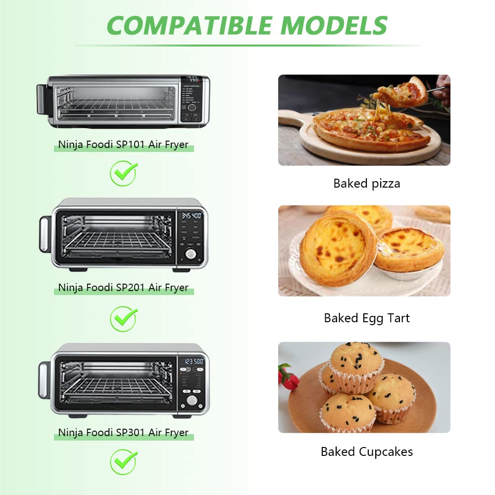 For Ninja Foodi Reusable Air Fryer Liners 12X12Inch Non-Stick,Bottom Of Toaster Oven Mat,3X Liners + 3X Mesh Sheets, Baking/Micr