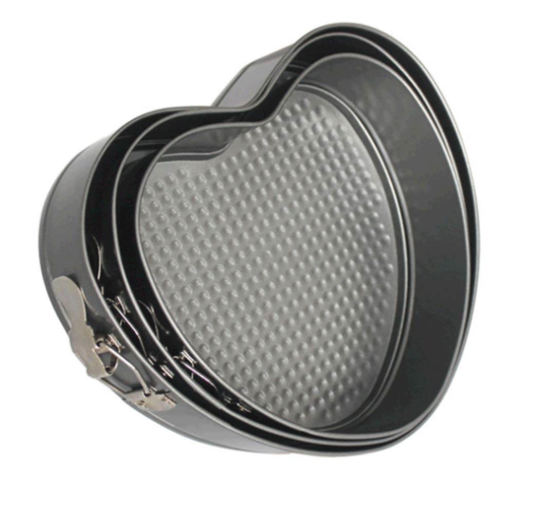 Falytemow Nonstick Springform Pan With Removable Bottom 3 Pieces Cake Molds Of Heart Leakproof Cheesecakes Pan Bakeware Set (3Pc