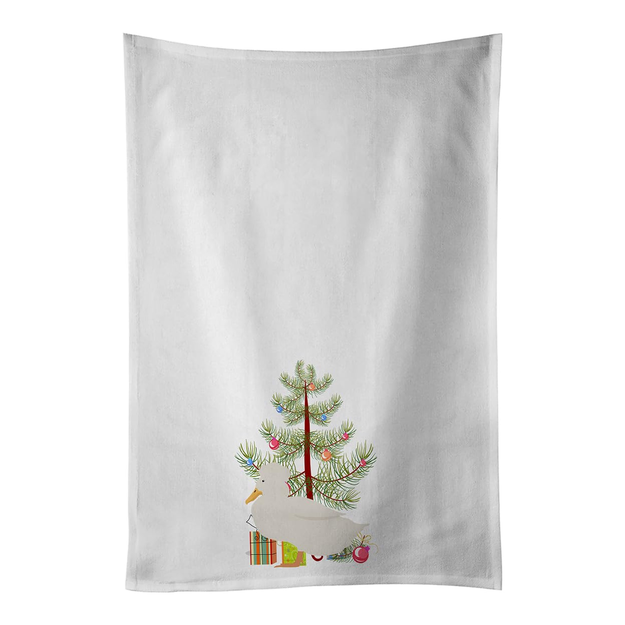 Crested Duck Christmas White Kitchen Towel Set of 2