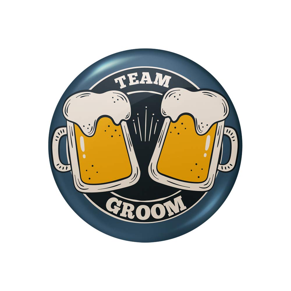 alterEgo Team Groom  Pack of 15 Badges with Safety Pin  Ideal Props for Wedding, Sangeet, Bachelors, Photo Booth  can be worn