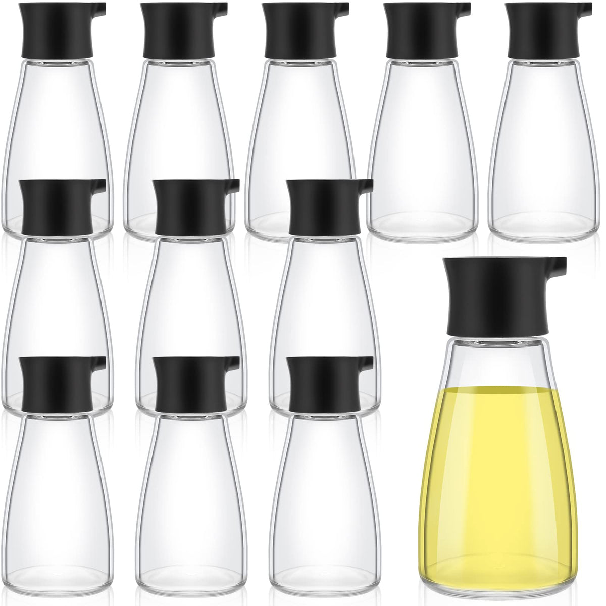 12 Pcs Soy Sauce Dispenser Leakproof Cruet Dispenser Set Small Sauce Bottles Glass Soy Sauce Container Oil Dispensing Bottles Se
