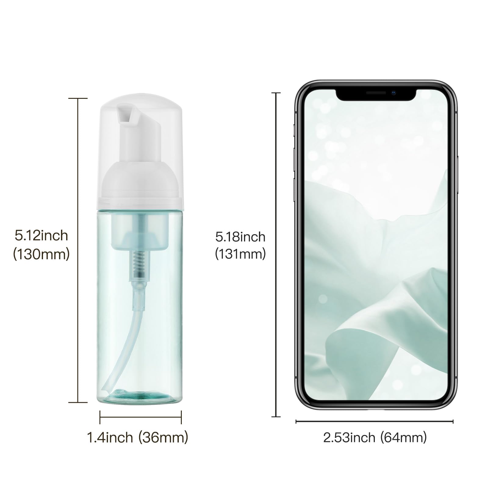 Owlyee Foam Bottles, 2Oz Foaming Pump Dispensers, Empty Travel Soap Mousse Bottle For Lash Cleanser, Shampoo (4Pcs, 60Ml)