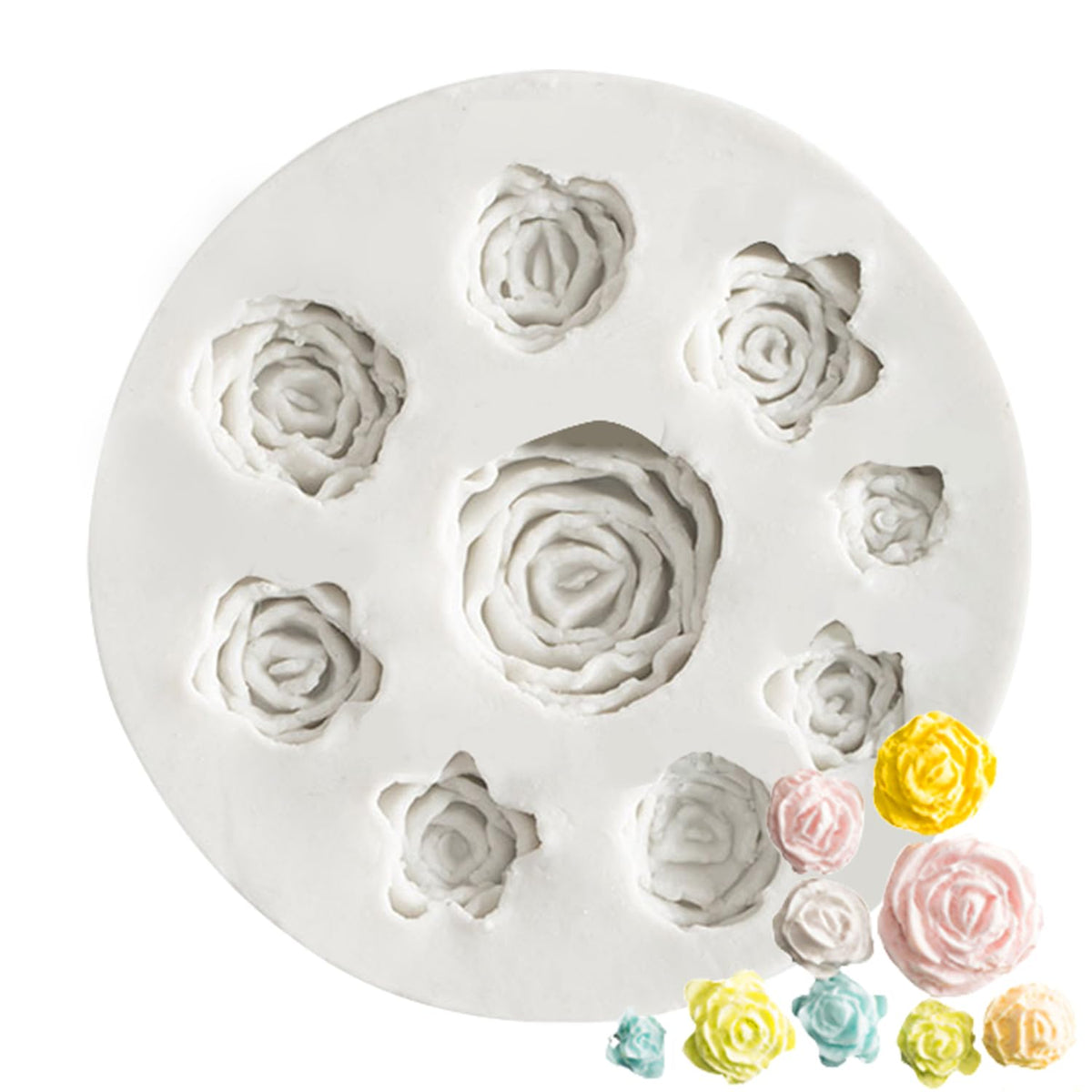 Sk 3D Rose Flower Shape Diy Fondant Chocolate Silicone Mold Sugar Decoration Baking Tools