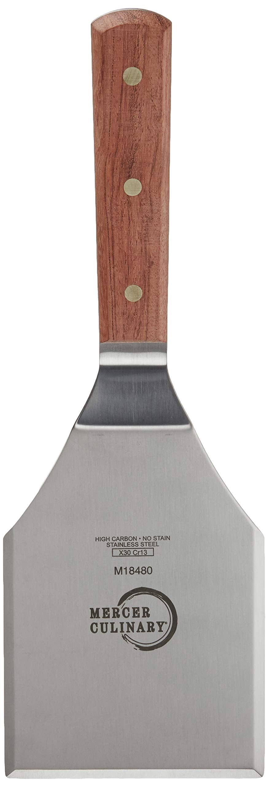 Mercer Culinary Praxis Rosewood Handle Heavy Duty Turner  5 Inch x 4 Inch  Brown