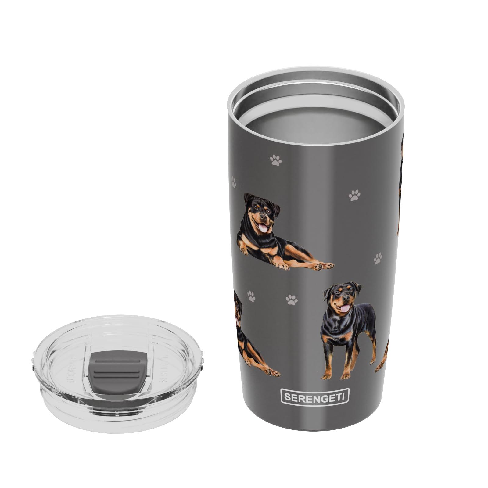 Rottweiler Serengeti 16 Oz Stainless Steel, Vacuum Insulated Tumbler With Spill Proof Lid - 3D Print - Insulated Travel Mug For