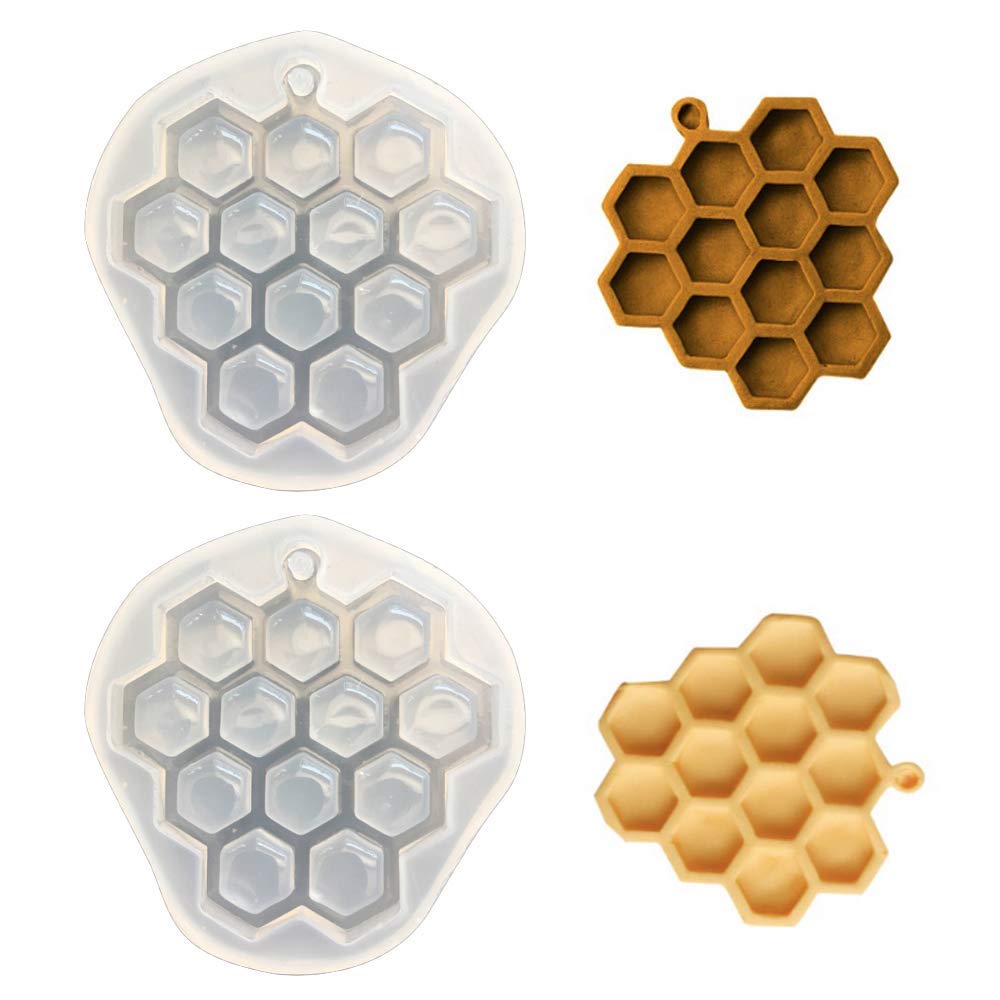 2Pcs Honeycomb Fondant Molds Bee Hive Silicone Mold For Cake Cupcake Decorating Chocolate Candy Mold Baking Kitchen Accessories