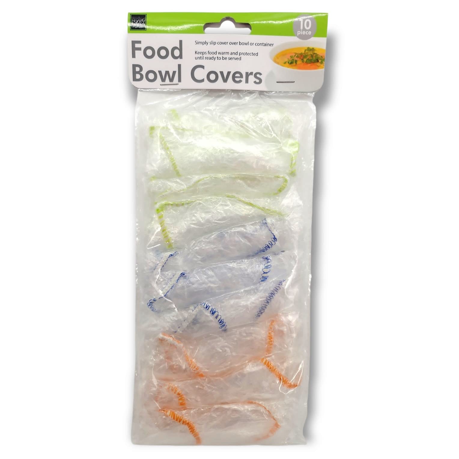 Handy Housewares 10-Piece Reusable Fitted Elastic Food Bowl Cover Set - Includes 3 Sizes Fitting From 7'' To 14'' Bowls (1 Set)