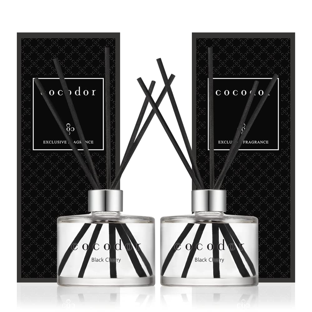 COCODOR Signature Reed Diffuser/Black Cherry / 6.7oz(200ml) / 2 Pack/Reed Diffuser, Reed Diffuser Set, Oil Diffuser & Reed Diffu
