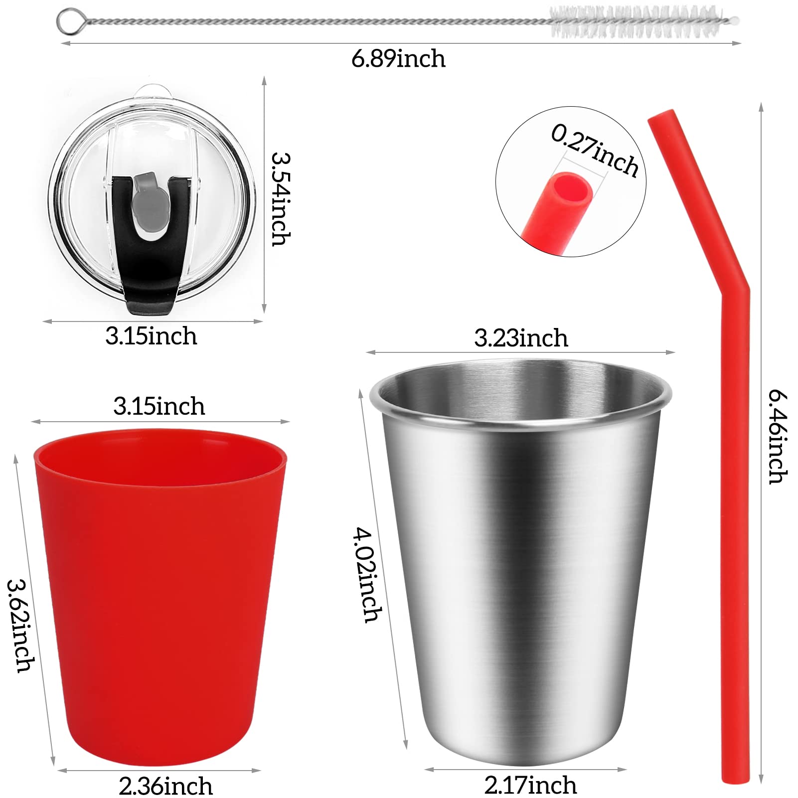 5Pack Kids Cups With Straws And Lids Spill Proof, 12Oz Toddler Straw Cups With Colorful Silicone Sleeves, Unbreakable Stainless