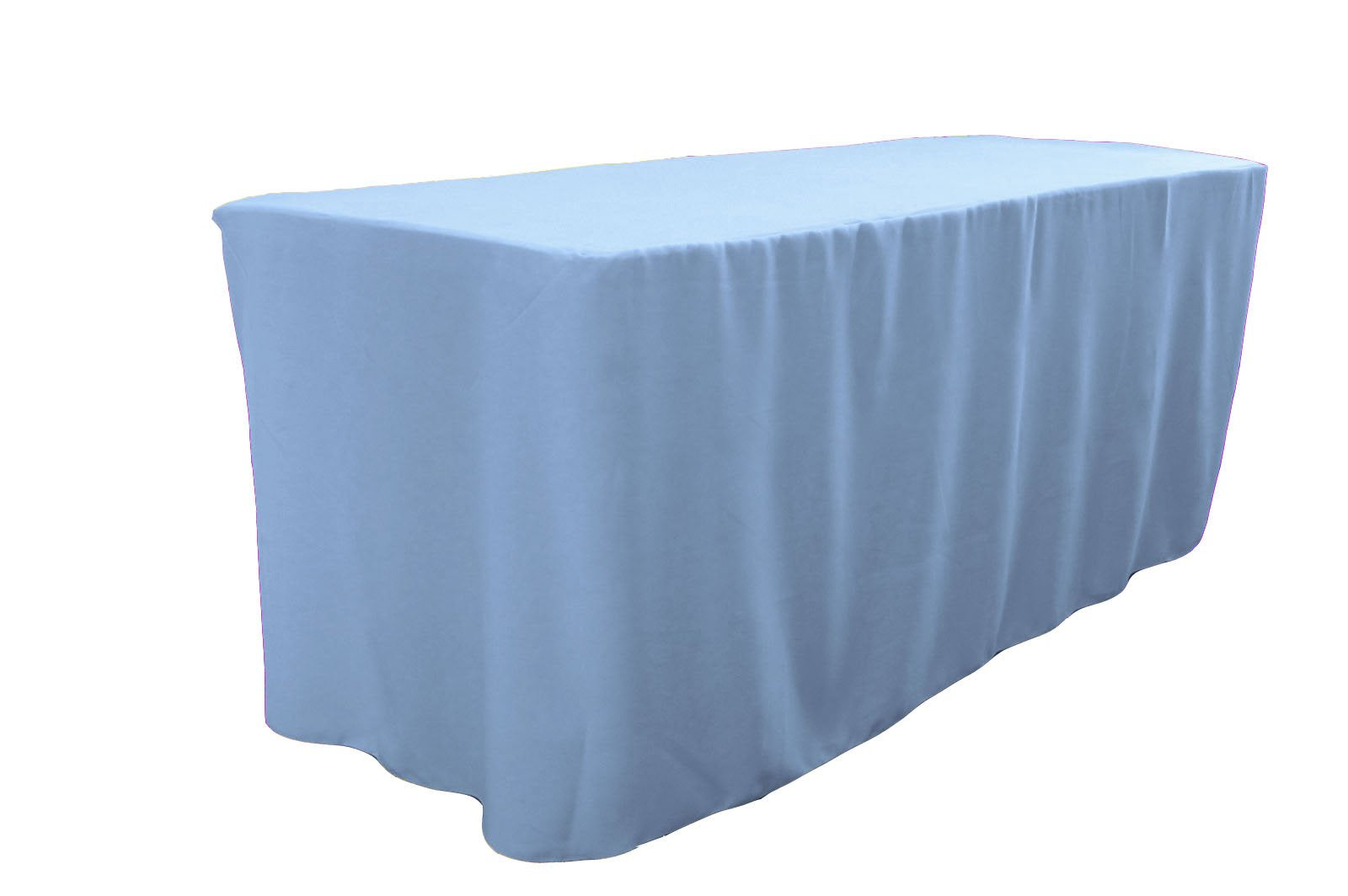 LA Linen Polyester Poplin Fitted tablecloth 72''L x 30''W x 30''H  Light Blue
