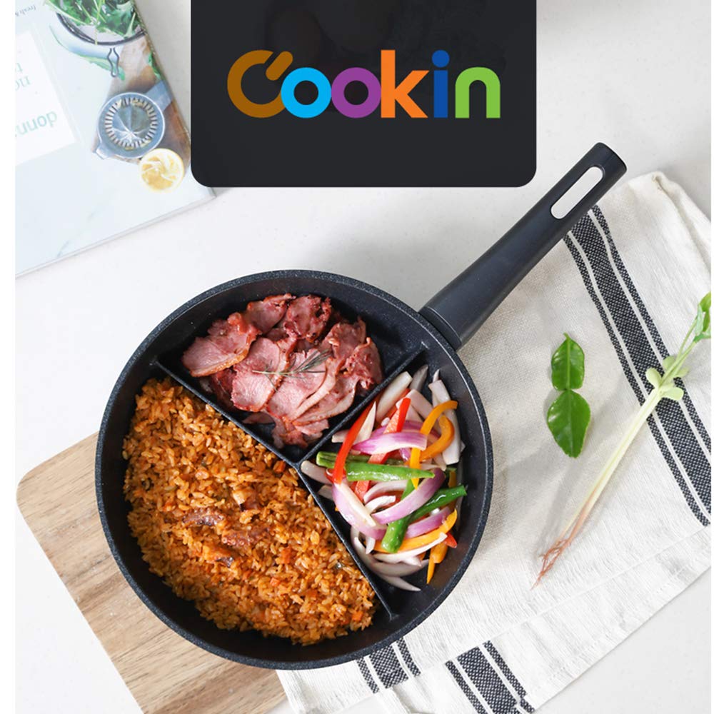 Kitchen Flower Multi 3 Divider Non Stick Coating Frying Pan 28Cm