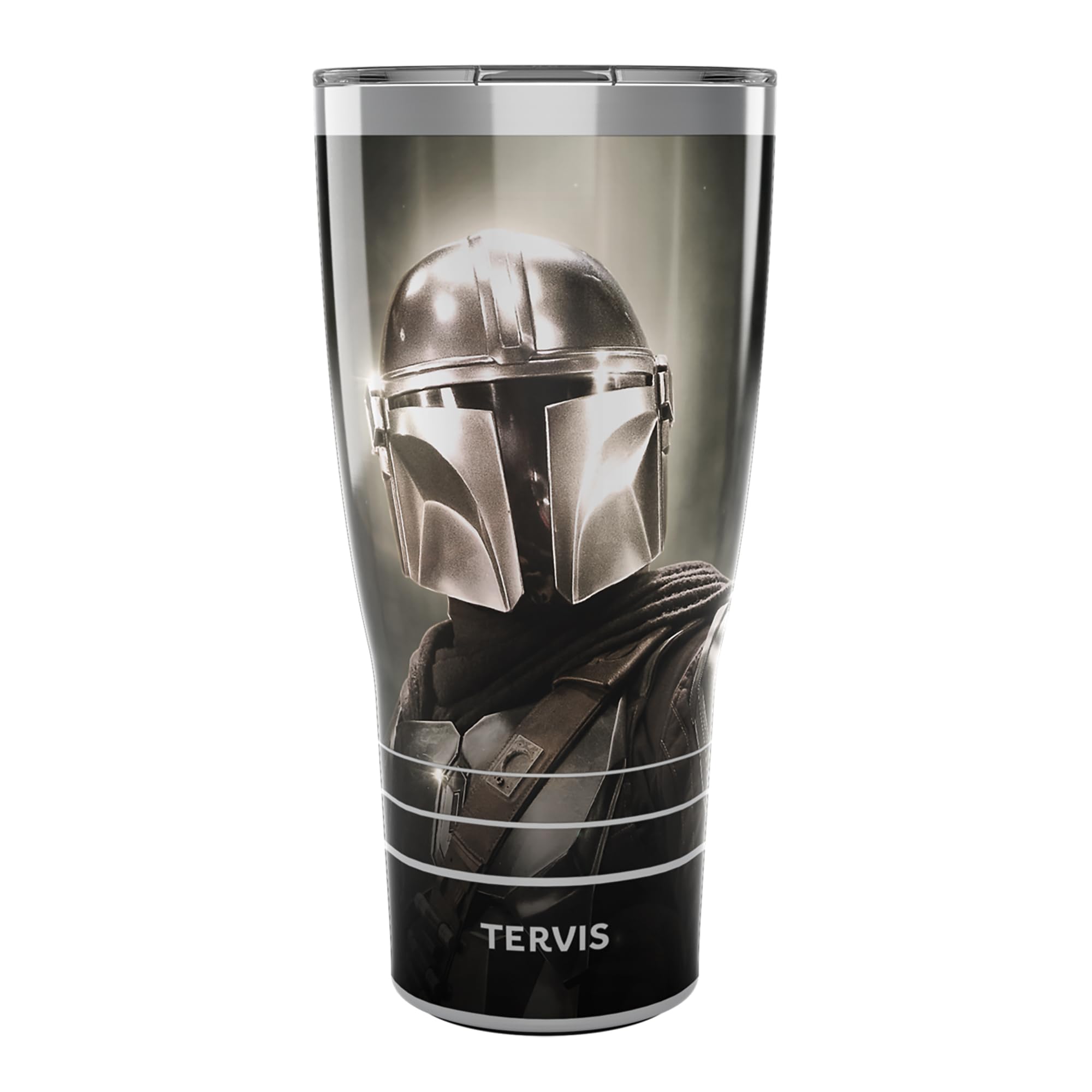 Tervis Traveler Star Wars - The Mandalorian Chrome Triple Walled Insulated Tumbler Travel Cup Keeps Drinks Cold & Hot, 30oz, Sta