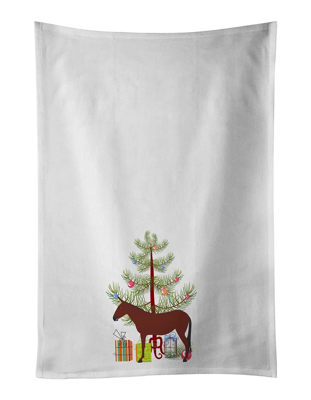 Hinny Horse Donkey Christmas White Kitchen Towel Set of 2