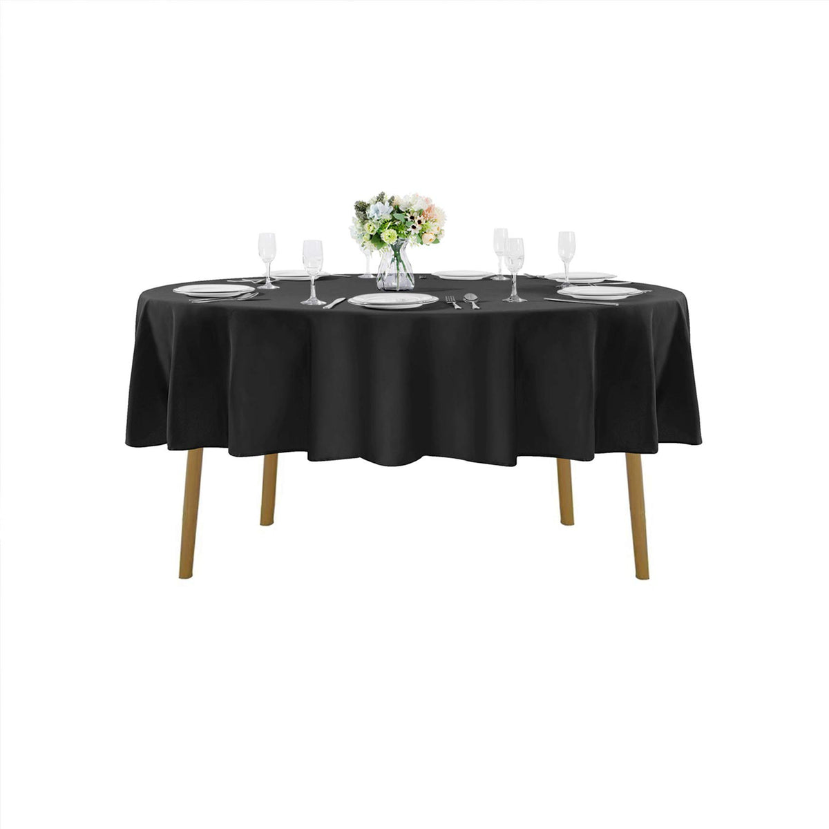 120 Inch Round Tablecloth Washable Polyester Table Cloth Decorative Table Cover For Wedding Party Dining Banquet(12 Pack 120 Inc
