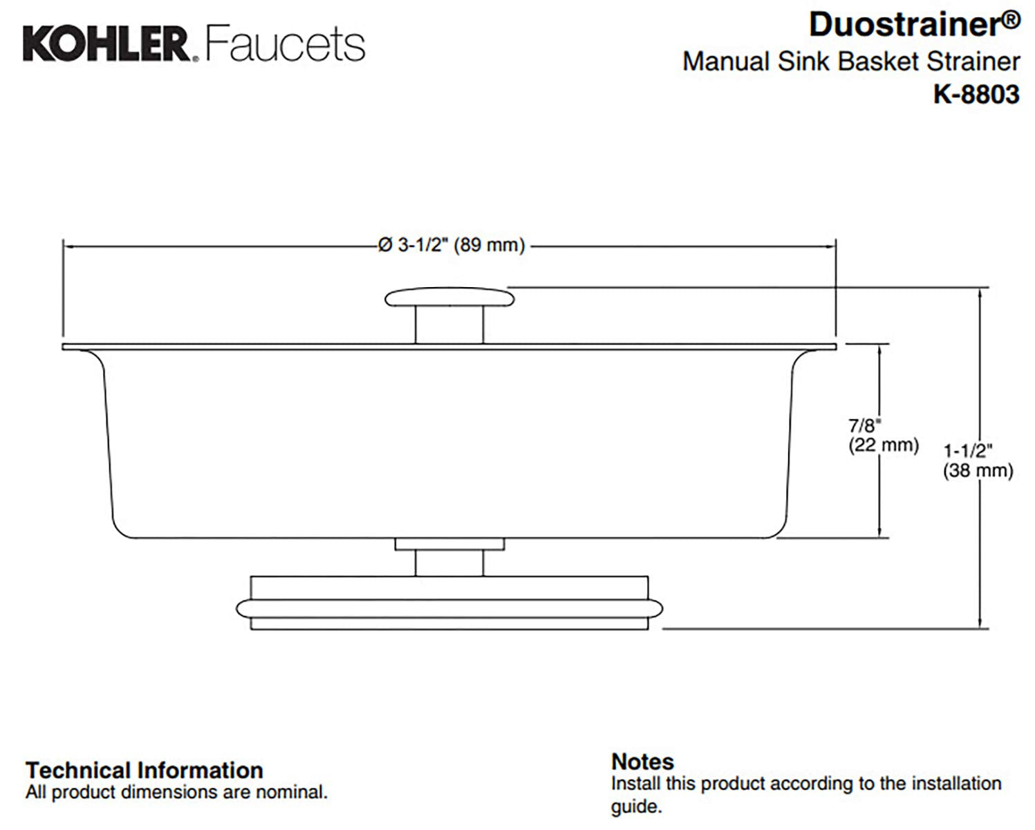 Duostrainer Sink Strainer Basket