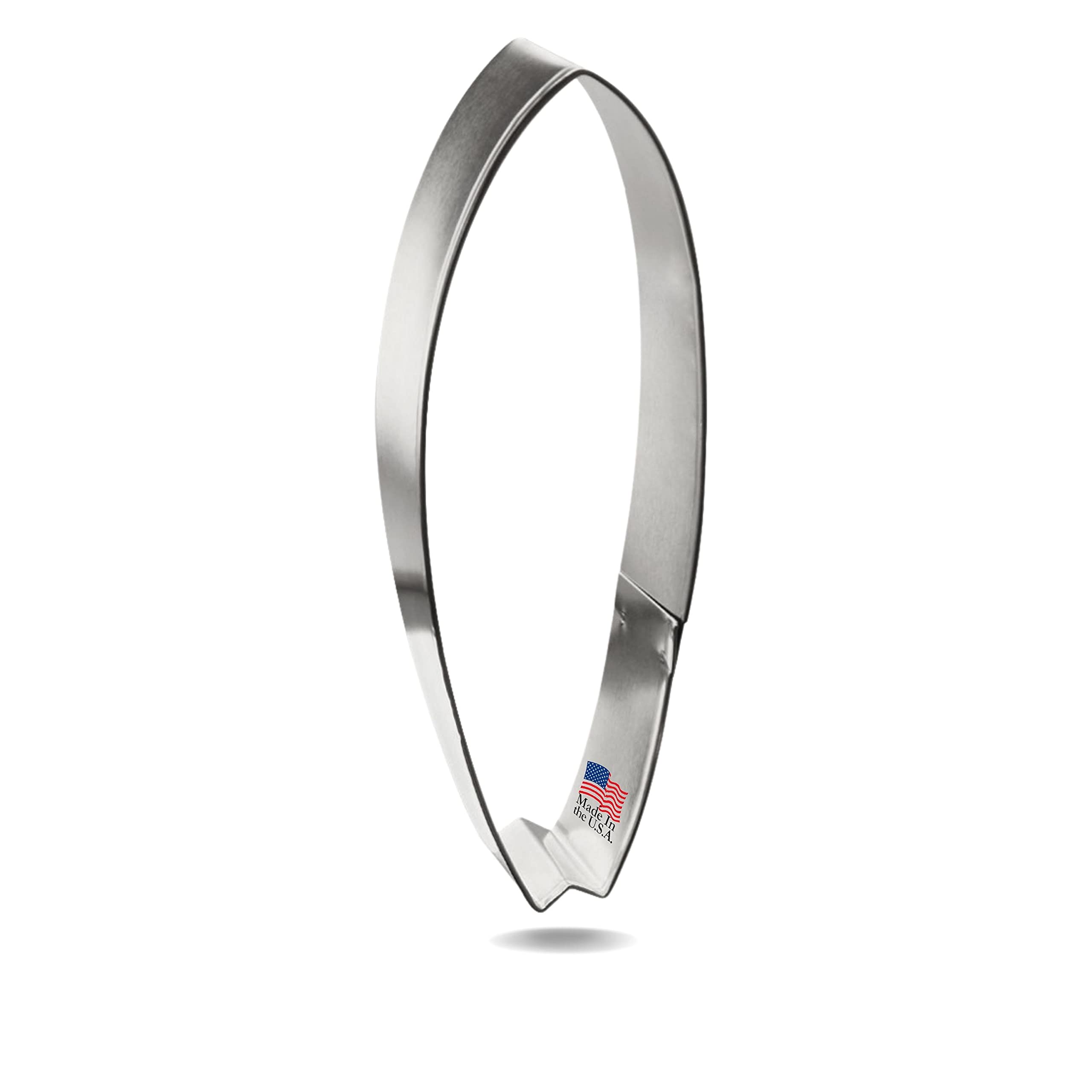 Foose B1723 Surfboard Cookie Cutter - 1 Piece - 5 In Long - Color Silver