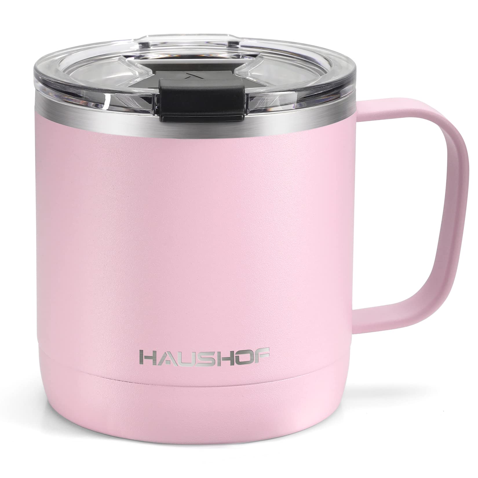 Haushof 14 Oz Coffee Mug, Insulated Coffee Mug With Handle, Travel Camping Cup, Portable Stainless Steel Coffee Cup, Insulated C