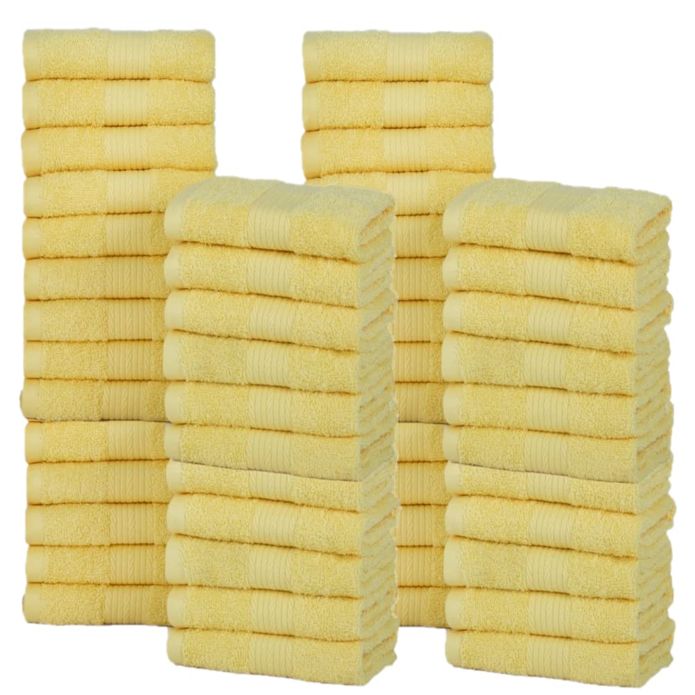 Ample Decor Wash Cloths Pack Of 50 12 X 12 Inch 100% Cotton 600 Gsm, Soft Absorbent, Face Towels, Reusable Fingertip Towels For