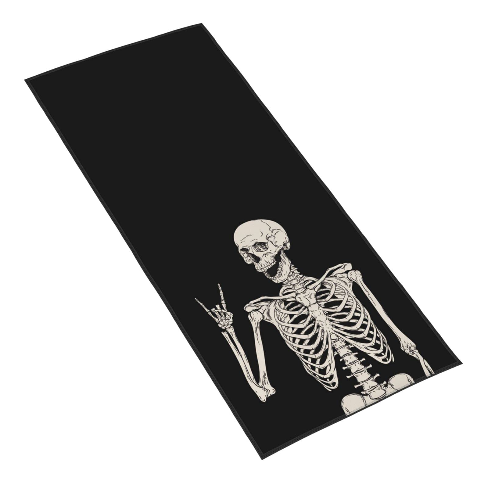 Dewoofly Rock And Roll Skeleton Hippie Skull Soft Fingertip Towels, Hand Towel, Dish Towel For Kitchen All Season 12 X 27.5 Inch