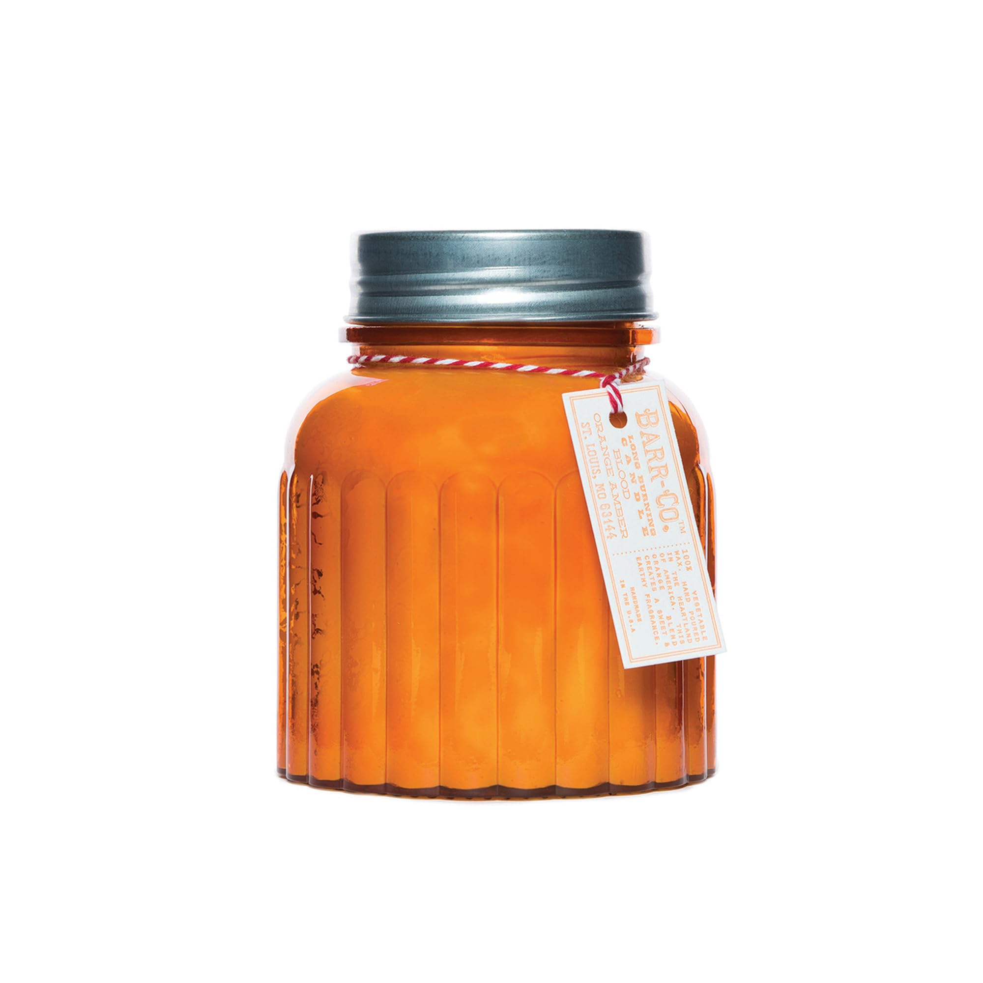 Barr-Co. Soap Shop Blood Orange Amber Apothecary Jar Candle, Orange & Amber Essential Oils, 100% Vegetable & Soy Wax Candles for